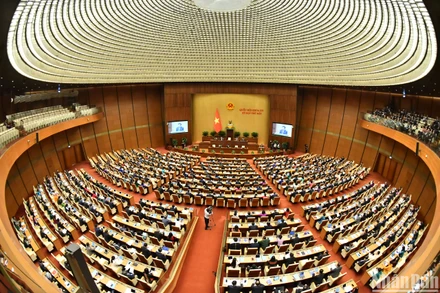 Quang cảnh phiên họp ở hội trường tại Kỳ họp thứ 7, Quốc hội khóa XV, ngày 20/5. (Ảnh: ĐĂNG KHOA)