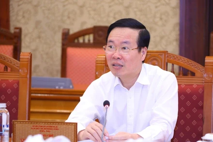 Thường trực Ban Bí thư Võ Văn Thưởng chủ trì giao ban công tác quý III/2022. (Ảnh: TTXVN)
