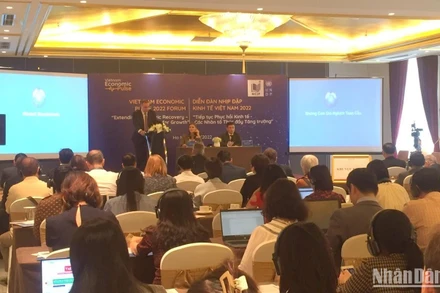 Quang cảnh Diễn đàn Nhịp đập Kinh tế Việt Nam năm 2022 tại Hà Nội ngày 22/11. (Ảnh: VĂN TOẢN)