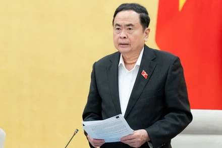 Chủ tịch Quốc hội Trần Thanh Mẫn phát biểu tại phiên họp sáng 11/3. (Ảnh: DUY LINH)