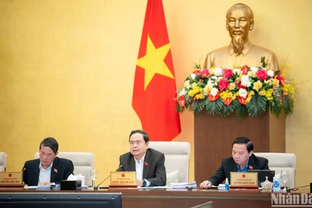 Chủ tịch Quốc hội Trần Thanh Mẫn phát biểu tại phiên họp. (Ảnh: DUY LINH)