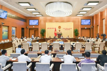 Quang cảnh phiên họp Ủy ban Thường vụ Quốc hội chiều 15/5. (Ảnh: DUY LINH)