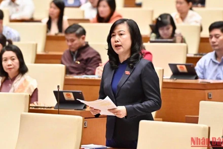 Bộ trưởng Y tế Đào Hồng Lan giải trình, làm rõ một số vấn đề đại biểu Quốc hội nêu. Ảnh: ĐĂNG KHOA