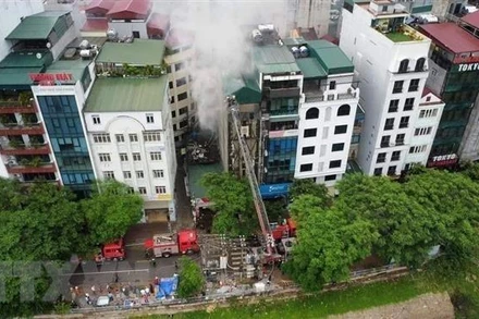 Hiện trường vụ cháy. (Ảnh: TTXVN)