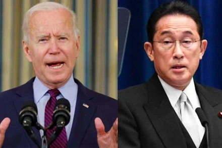 Tổng thống Mỹ Joe Biden và Thủ tướng Nhật Bản Fumio Kishida. (Ảnh: Reuters)
