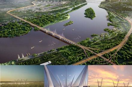 Phương án đạt giải Nhất cuộc thi kiến trúc cầu Thượng Cát.