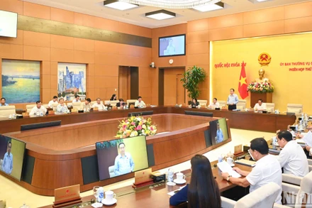 Phiên họp thứ 36 của Ủy ban Thường vụ Quốc hội. (Ảnh: DUY LINH)