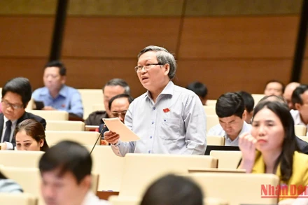 Các đại biểu Quốc hội trong phiên thảo luận ở hội trường về dự án Luật Đất đai (sửa đổi) sáng 14/11. (Ảnh: ĐĂNG KHOA)