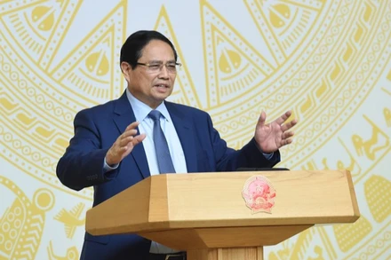 Thủ tướng Phạm Minh Chính phát biểu ý kiến kết luận phiên họp thứ hai của Ban Chỉ đạo. (Ảnh: TRẦN HẢI)