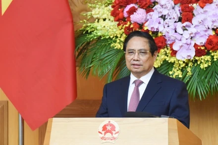 Thủ tướng Phạm Minh Chính phát biểu ý kiến kết luận cuộc họp. (Ảnh: TRẦN HẢI)