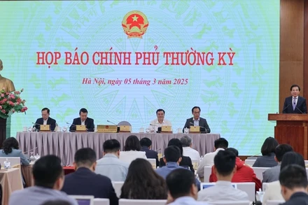 Quang cảnh họp báo Chính phủ thường kỳ tháng 2 (Ảnh: VGP).