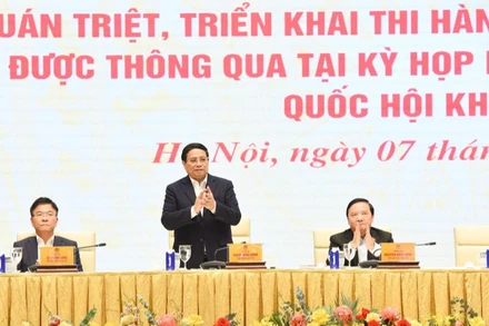 Thủ tướng Phạm Minh Chính chủ trì hội nghị. (Ảnh: TRẦN HẢI)