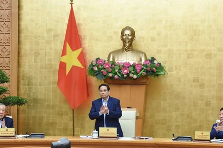 Thủ tướng Phạm Minh Chính chủ trì phiên họp Chính phủ thường kỳ tháng 2. (Ảnh: TRẦN HẢI)