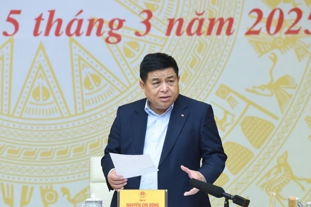 Phó Thủ tướng Chính phủ Nguyễn Chí Dũng phát biểu ý kiến tại phiên họp (Ảnh: TRẦN HẢI).