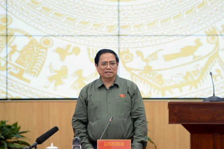 Thủ tướng Phạm Minh Chính phát biểu ý kiến tại buổi làm việc với Ban Thường vụ Thành ủy Cần Thơ. (Ảnh: Thanh Giang) 