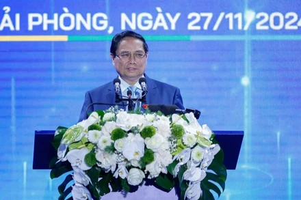 Thủ tướng Phạm Minh Chính phát biểu ý kiến tại TECHFEST Việt Nam 2024. (Ảnh: Trần Hải)