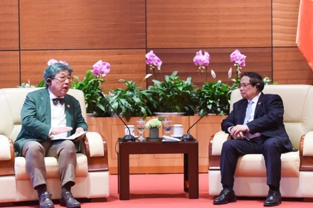 Thủ tướng Phạm Minh Chính tiếp ông Sang-Hyup Kim, Tổng Giám đốc Viện Tăng trưởng xanh toàn cầu (GGGI). (Ảnh: TRẦN HẢI)