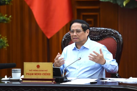 Thủ tướng Phạm Minh Chính phát biểu ý kiến tại cuộc họp. (Ảnh: Trần Hải)