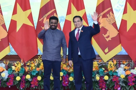 Thủ tướng Chính phủ Phạm Minh Chính và Tổng thống Cộng hòa xã hội chủ nghĩa dân chủ Sri Lanka Anura Kumara Dissanayaka. (Ảnh: TRẦN HẢI)