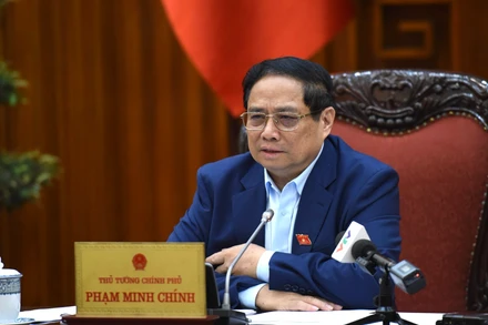 Thủ tướng Phạm Minh Chính phát biểu ý kiến tại cuộc họp. (Ảnh: Trần Hải)