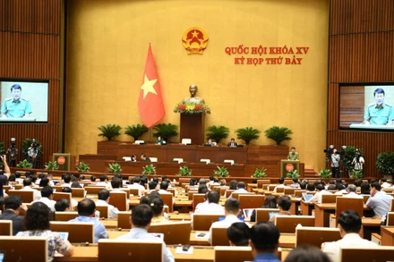 Quang cảnh phiên họp của Quốc hội, sáng 19/6/2024. (Ảnh: DUY LINH)