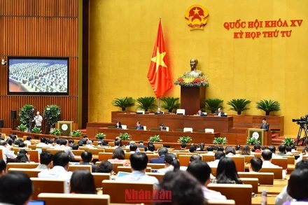 Quang cảnh phiên họp của Quốc hội ngày 2/11. (Ảnh: THỦY NGUYÊN)