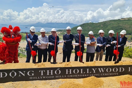 Quang cảnh buổi lễ khởi công phân khu Hollywood Hills by YOO Inspired by Starck thuộc dự án MerryLand Quy Nhơn tại thành phố Quy Nhơn, tỉnh Bình Định.