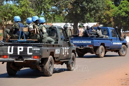 Lực lượng gìn giữ hòa bình của Liên hợp quốc làm nhiệm vụ tại Bangui, Cộng hòa Trung Phi. (Ảnh minh họa: AFP/TTXVN)