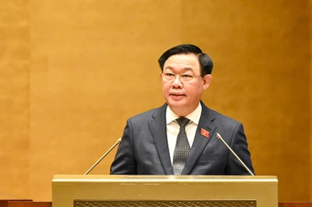 Chủ tịch Quốc hội Vương Đình Huệ phát biểu khai mạc Kỳ họp. (Ảnh: DUY LINH)