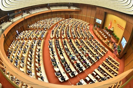 Quang cảnh phiên bế mạc Kỳ họp thứ 6, Quốc hội khóa XV, ngày 29/11/2023. (Ảnh: ĐĂNG KHOA) 