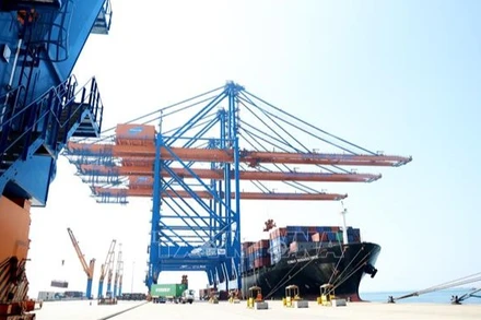 Tàu chở hàng xuất nhập khẩu cập cảng Gemalink, thị xã Phú Mỹ, tỉnh Bà Rịa-Vũng Tàu. (Ảnh minh họa: TTXVN) 