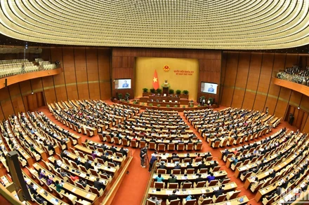 Quang cảnh phiên khai mạc Kỳ họp thứ 8, Quốc hội khóa XV, ngày 21/10/2024. (Ảnh: ĐĂNG KHOA)