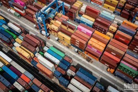 Hoạt động xuất nhập khẩu tại cảng Đình Vũ, Hải Phòng. (Ảnh minh họa: THÀNH ĐẠT) 