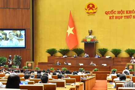 Quang cảnh phiên làm việc tại hội trường Quốc hội tại Kỳ họp thứ 6. (Ảnh: THỦY NGUYÊN) 