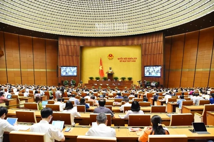 Quang cảnh phiên họp của Quốc hội sáng 30/5. (Ảnh: THỦY NGUYÊN)