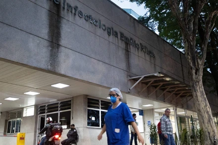 Bệnh viện Emílio Ribas tại Sao Paulo, nơi xác nhận ca bệnh đậu mùa khỉ đầu tiên ở Brazil. (Ảnh: CJPress/Folhapress)