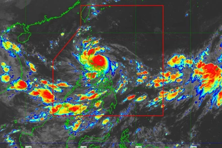 Hình ảnh vệ tinh của siêu bão Noru. (Ảnh: Cục Quản lý Thiên văn, Địa vật lý và Khí quyển Philippines)