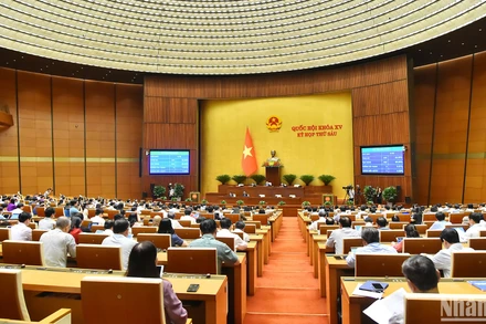 Quang cảnh phiên họp của Quốc hội, chiều 10/11/2023. (Ảnh: THỦY NGUYÊN)