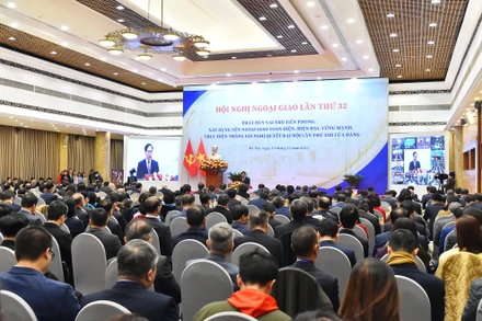 Quang cảnh phiên khai mạc Hội nghị Ngoại giao lần thứ 32. (Ảnh: THỦY NGUYÊN)