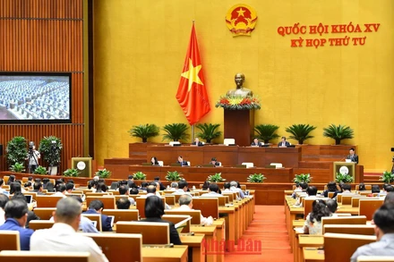 Quang cảnh phiên họp của Quốc hội chiều 2/11. (Ảnh: THỦY NGUYÊN)