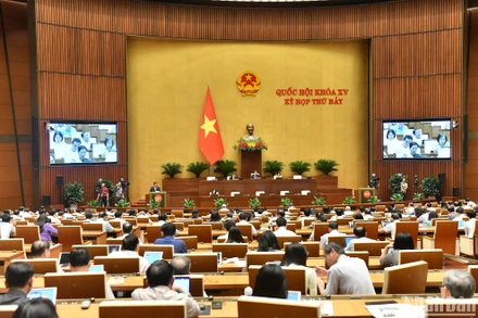 Quốc hội thảo luận tại hội trường về Luật Thuế giá trị gia tăng (sửa đổi), chiều 24/6/2024. (Ảnh: ĐĂNG KHOA)