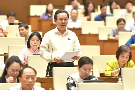 Đại biểu Hoàng Văn Cường (Hà Nội) phát biểu. (Ảnh: ĐĂNG KHOA)