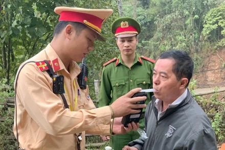 Lực lượng Cảnh sát giao thông-trật tự Công an huyện Bắc Yên tuần tra, làm nhiệm vụ trên các cung đường do đơn vị quản lý.