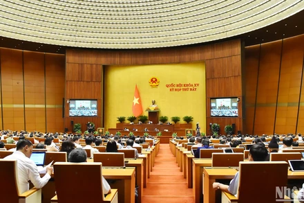 Quang cảnh phiên họp của Quốc hội chiều 21/5. (Ảnh: THỦY NGUYÊN)