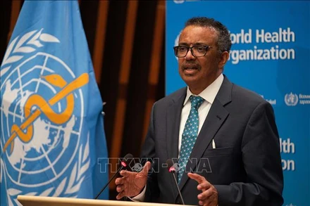 Tổng Giám đốc WHO Tedros Adhanom Ghebreyesus phát biểu tại 1 hội nghị ở Geneva, Thụy Sĩ. (Ảnh tư liệu: THX/TTXVN)
