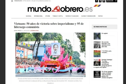 Mundo Obrero, kênh truyền thông chính thức của Đảng Cộng sản Tây Ban Nha đăng bài viết ca ngợi các thành tựu của Việt Nam. (Ảnh chụp màn hình)