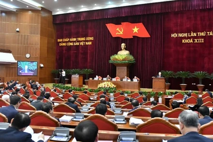 Toàn cảnh phiên khai mạc Hội nghị Trung ương 8, khóa XIII. (Ảnh: ĐĂNG KHOA)