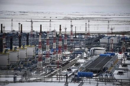 Toàn cảnh giếng khí đốt Bovanenkovo ở bán đảo Yamal, vùng tây bắc Siberia thuộc Nga. (Ảnh: AFP/TTXVN)