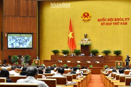 Quang cảnh phiên họp của Quốc hội chiều 24/5. (Ảnh: THỦY NGUYÊN)