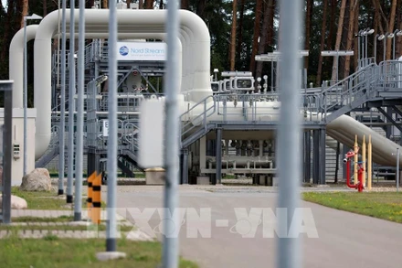 Một đường ống dẫn khí đốt tại Lubmin, Đức, ngày 30/8/2022. (Ảnh: AFP/TTXVN)